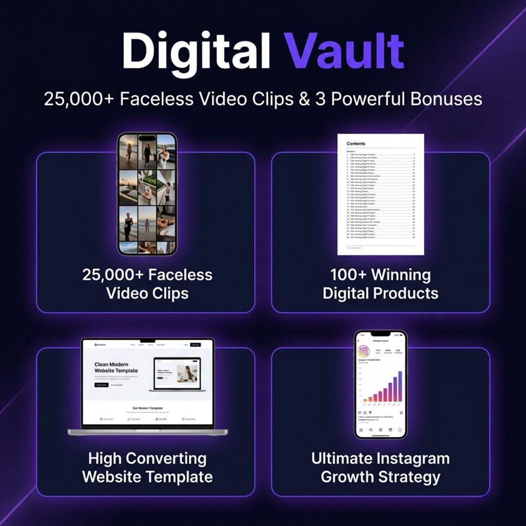 Digital Vault - 25,000 Faceless Video Clips & 3 Powerful Bonuses